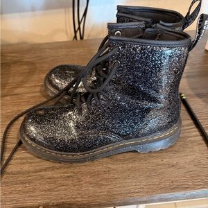 Dr. Martens Glittery Black Kids Boots
